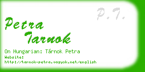petra tarnok business card